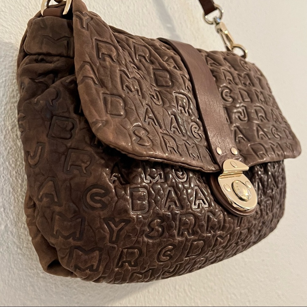 Marc Jacobs Brown Embossed Leather Shoulder Bag - Picture 4 of 16